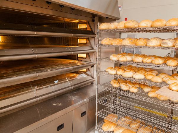 Baking bread rolls steam oven