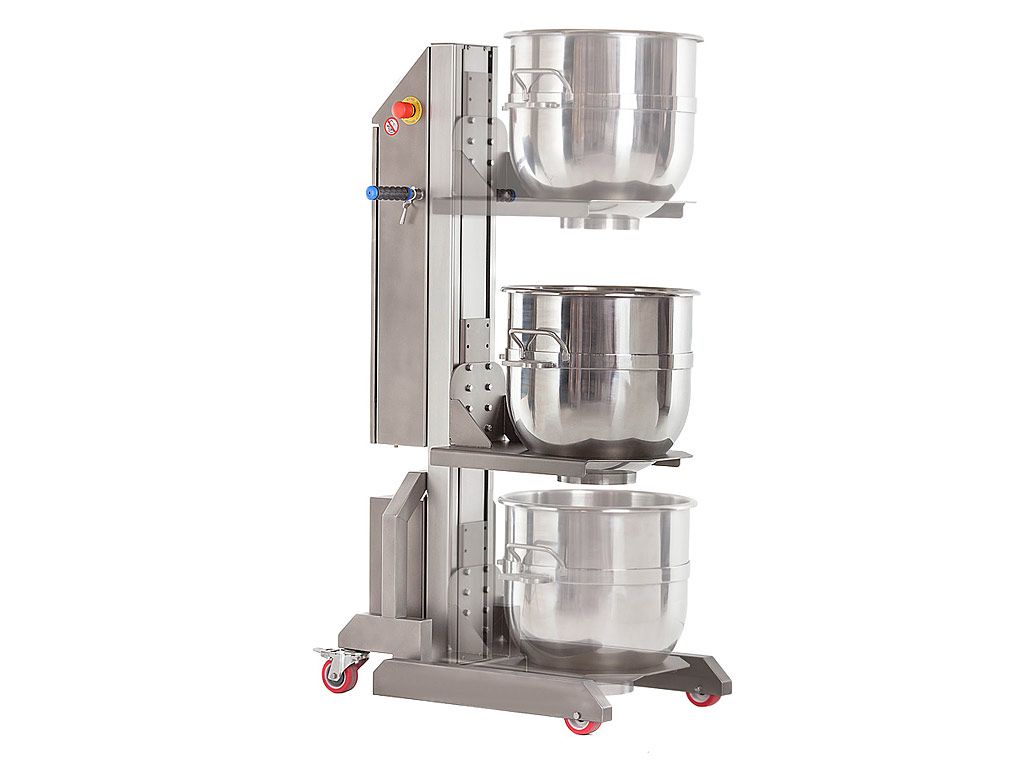 Bowl lifter for planetary mixers