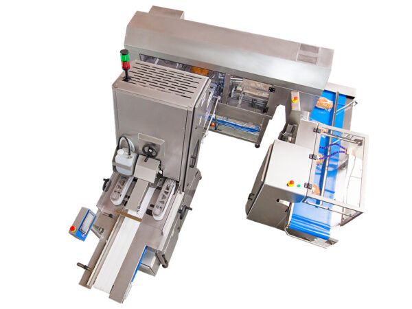 Bread slicing and packaging compact line