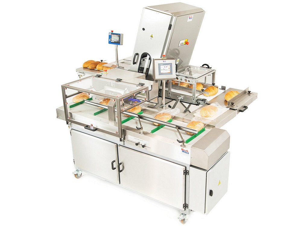 Bread slicing and packaging line side view 2