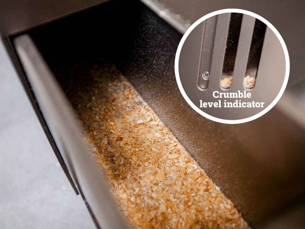 crumble drawer with level indicator