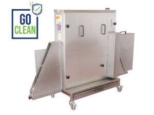 Pass through trays cleaning machine with oiling system cbp p1