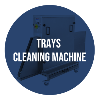 Trays cleaning machine